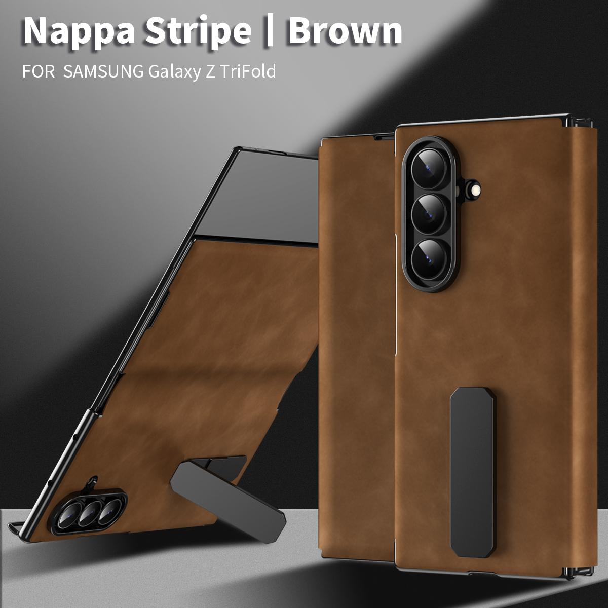 

For Samsung Galaxy Z TriFold phone case, with stand design, Napa leather texture, delicate and comfortable feel Samsung Galaxy Z TriFold
