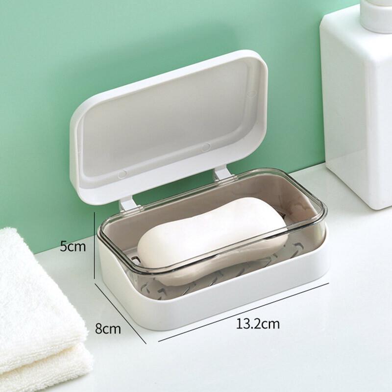 Bathroom Soap Dish With Lid Home Plastic Soap Box Travel Portable Soap Tray Container