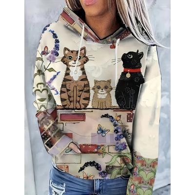 Lustige Katze 3D-Druck Hoodies Herren Damen Mode Tier Lässige Herbst Sweatshirts Übergroße Hoodie Pullover Trainingsanzug Kleidung