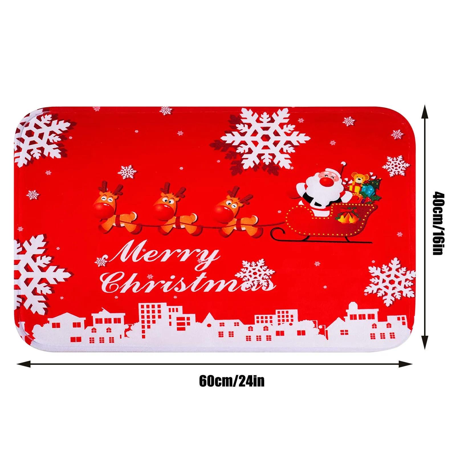 

VIKAMA Christmas Decoration Entrance Floor Mat Anti-Slip Bedroom Balcony Carpet Porch Kitchen Floor Mat Home Decoration 40x60cm 16x24inch