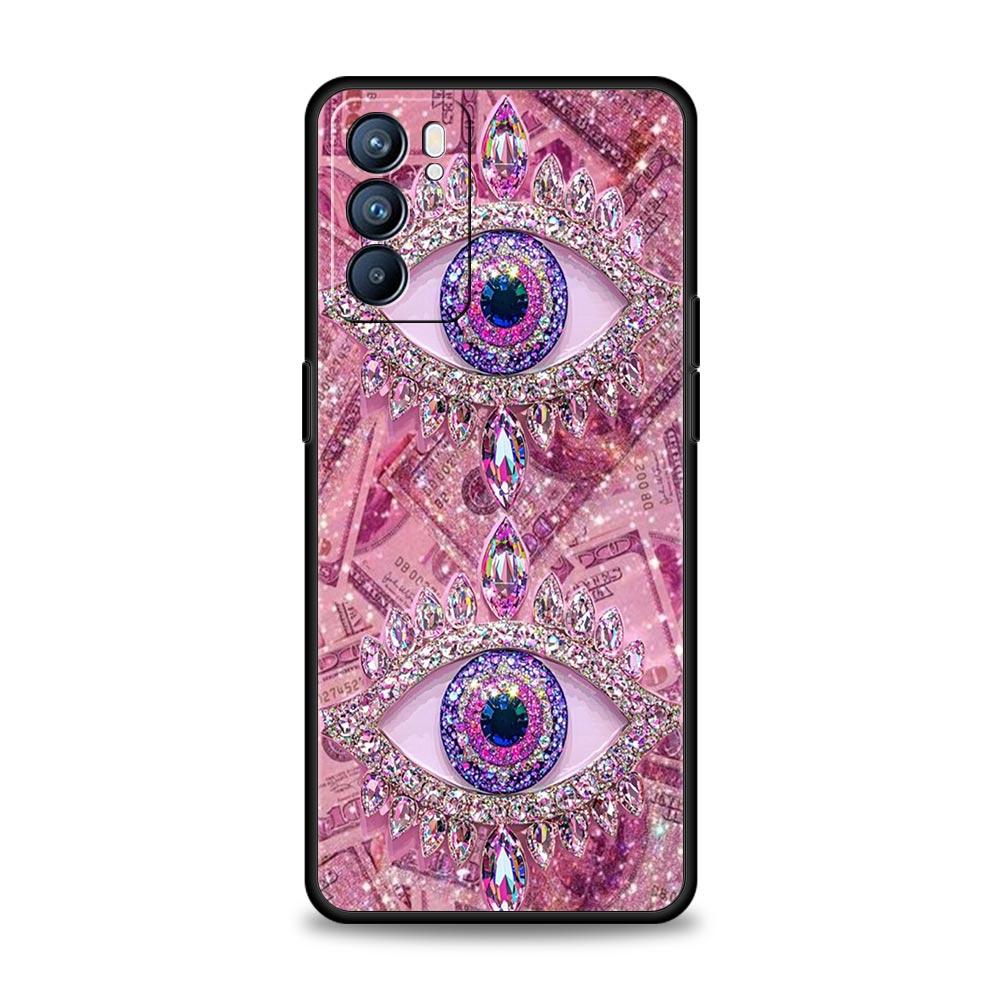 Fashion Eyelashes Eyes Phone Case For Oppo A17 A31 A54 A57 A78 A79 A98 Find X5 X6 Reno 6 7 8 10 11 12 13 F Pro 5G Soft TPU Cover