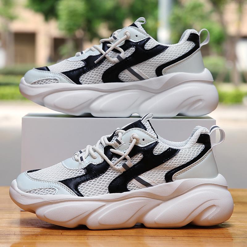 

Sneakers Platform Shoes Woman Casual Trainers Ladies Chunky Sneakers Women Lace Up Antiskid Female Walking Shoes Plus Size 46 36 чёрный