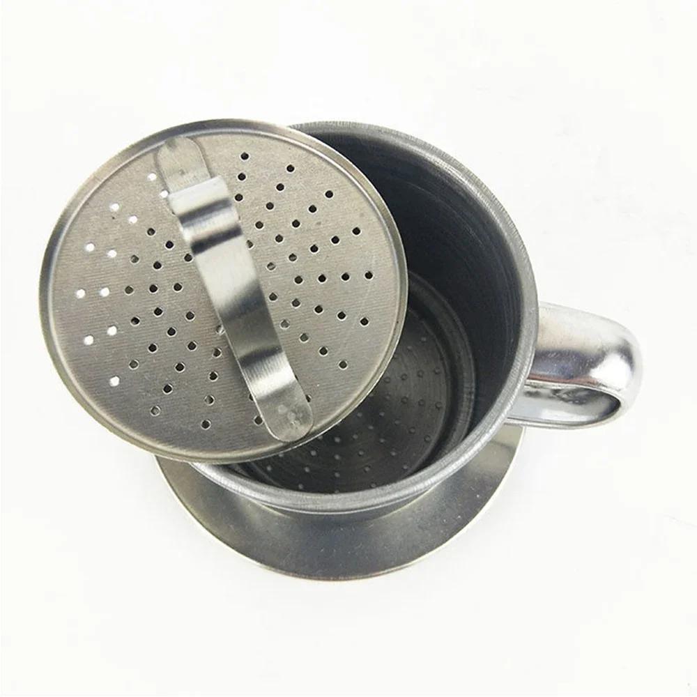 Vietnamese Coffee Filter Stainless Steel Vietnamese Style Coffee Dripper Maker Pot Infuse Cup Portable Coffee Drip Filter