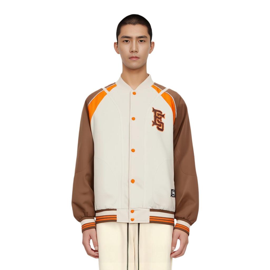 Li Ning BadFive Collection Basketball Collection Jackets & Coats Men's Brown/Oat Gray/Vibrant Orange AFDU491-2