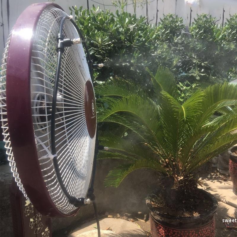 Sistema di raffreddamento a nebulizzazione per esterni Giardino Fai da te Spruzzatore Automatico Kit Nebbia Ventilatore a Nebbia Ugelli Irrigatore Anello Generatore di Nebbia Nebulizzatore 6-15M