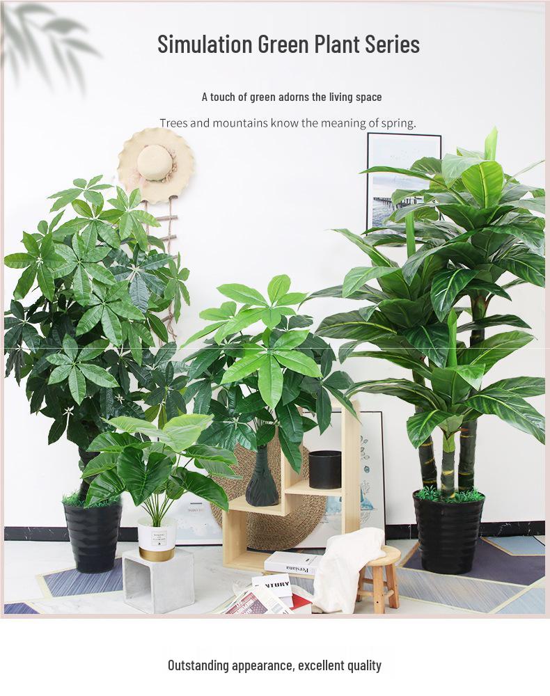 Large Artificial Green Plants - Floor-Standing Bionic Trees and Flowers for Indoor Decoration