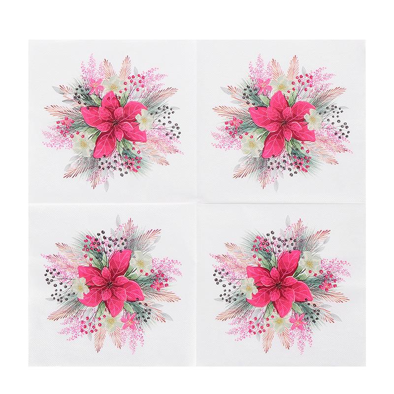 20Pcs/pack Christmas Series Printed Paper Disposable Tableware Napkin Tissues Xmas Happy New Year Party Decoration