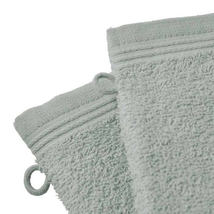Lot de 2 gants de toilette "Spa" 15 x 21 cm / 400 gr/m² - "Spa" Céladon