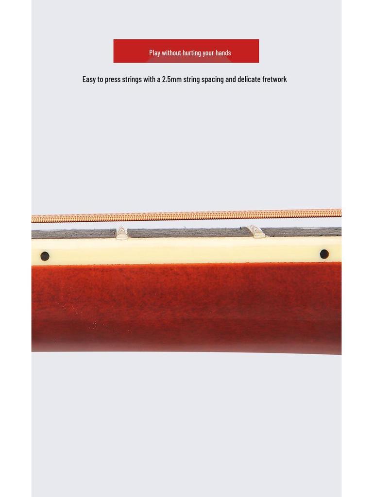 Folk 40-inch Ultra-thin Beginner Guitar for Boys & Girls - All Linden Wood, Polished Finish