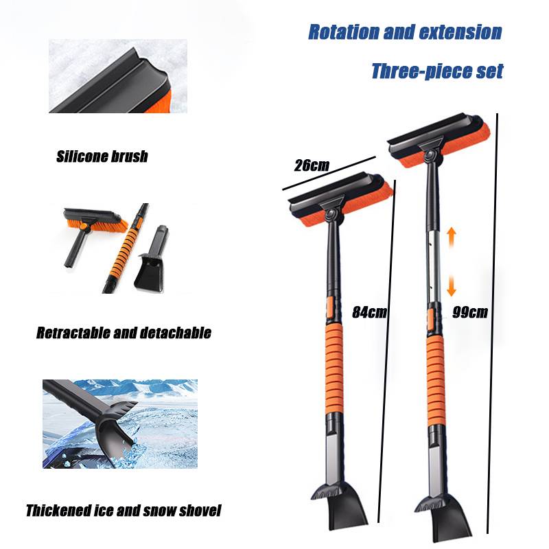 

Portable 3-in-1 Snow Shovel Set Made Of Stainless Steel Telescopic Rotating Set For Garden Camping Car Trucks And Other Outdoor