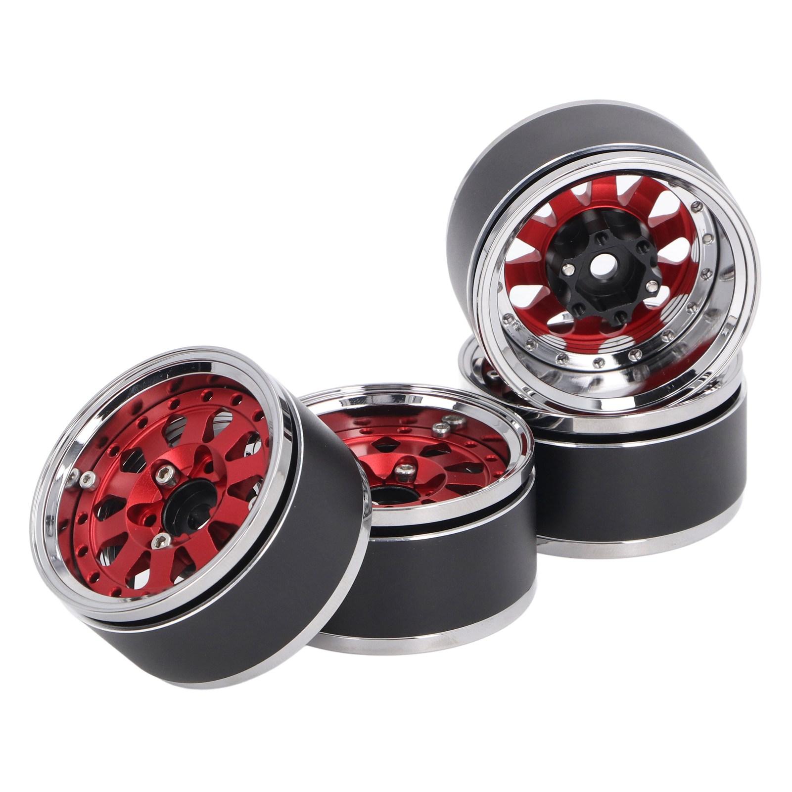 

4Pcs Aluminum Alloy 1.9 Inch Beadlock Wheel Rims for 1/10 RC Crawler Car Upgrade Accessories