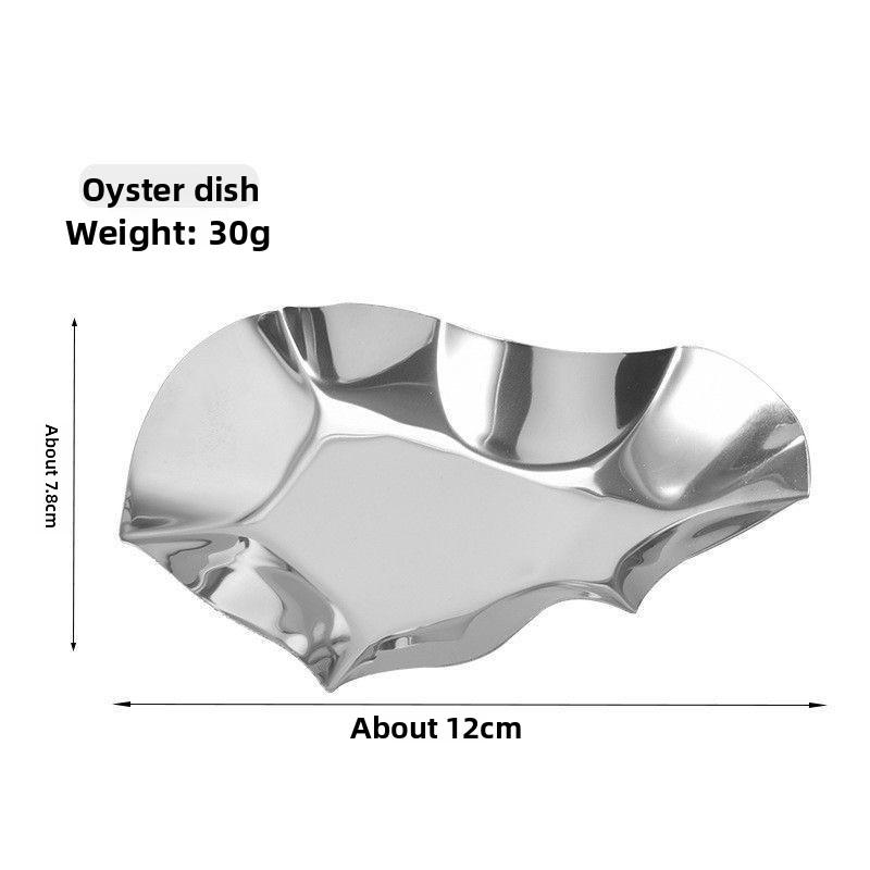 Stainless steel oyster saucer kitchenware tray kitchen pot shovel soup spoon tray seasoning butterfly soy sauce dish