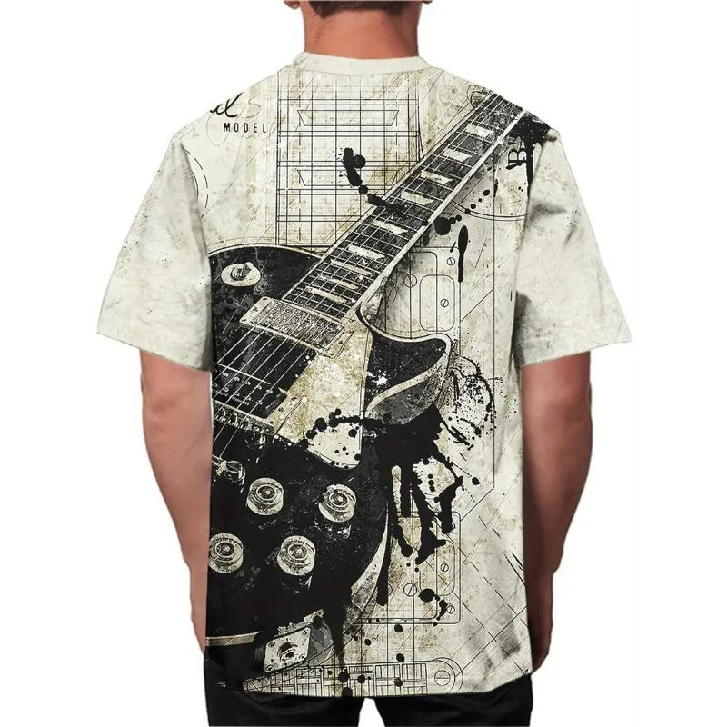 Instrumente Gitarre 3D gedruckt T-Shirt Männer Frauen Mode Kurzarm T-Shirt Kinder Hip Hop Tops T-Shirts Übergroße Mode Sommer Top