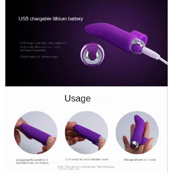 Silicone Rechargeable Bullet Finger Jump Vibrator for Women's Appliance Masturbation Device Sex Toy Adult Clitoral