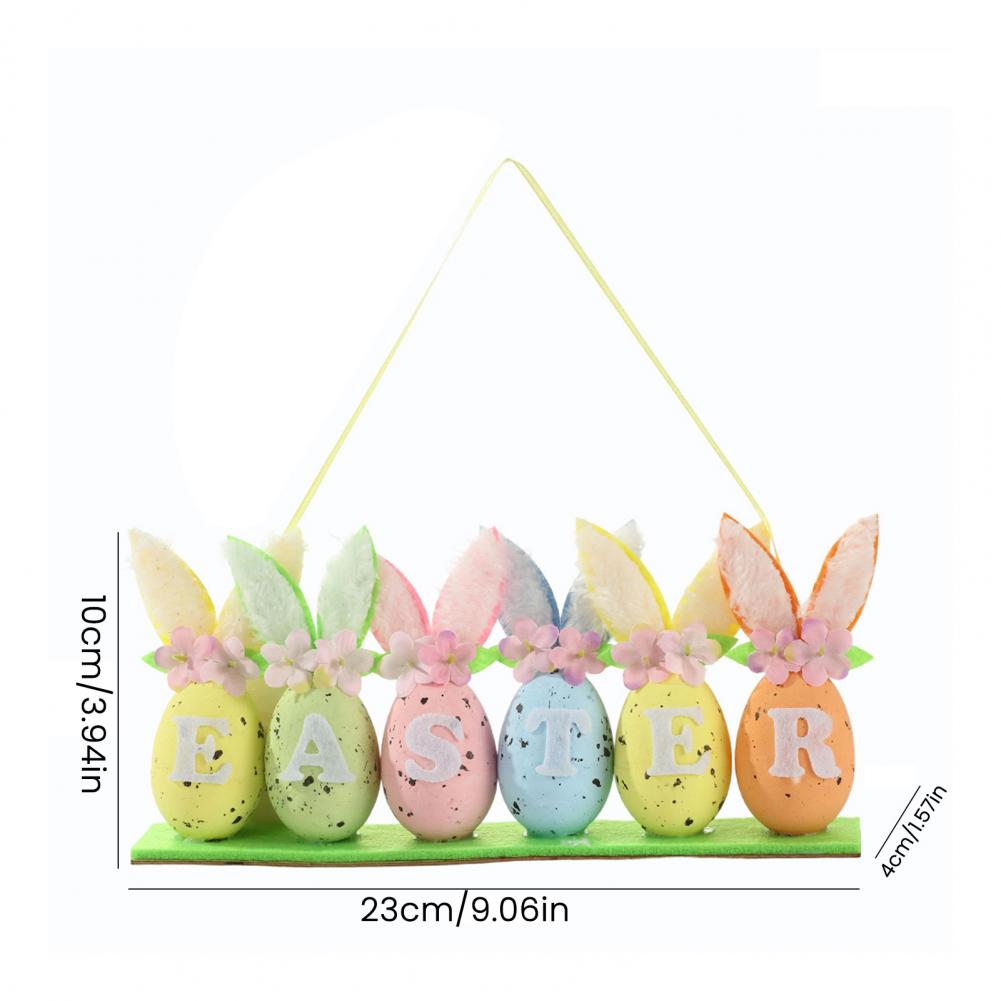 Colorful Easter Bunny Egg Ornaments Foam Easter Eggs with Bunny Ear for Tree Wall Door Window Spring Party Decoration