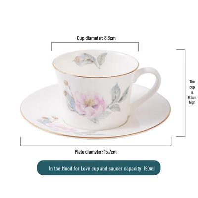 Qianxing European Style Ceramic Coffee Cup and Saucer Set