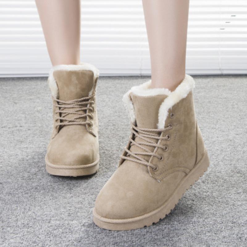 Autumn and Winter New Snow Boots Women's Martin Short Boots Foreign Trade Large Size Cotton Shoes Students Warm Velvet Shoes