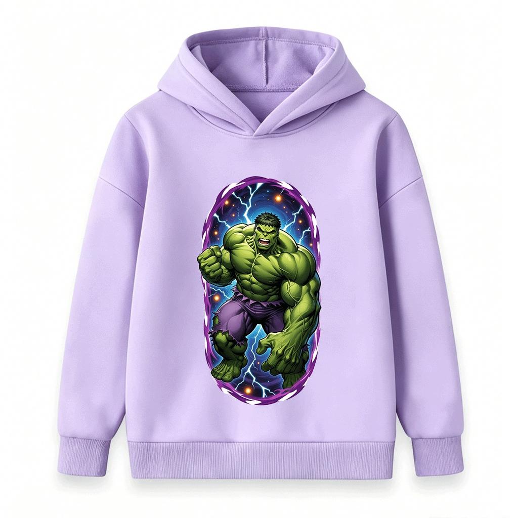 Kids Boys Girls Pullover Hoodie Super Green Hero Print Casual Soft Long Sleeve Hooded Sweatshirt for Children Daily Wear
