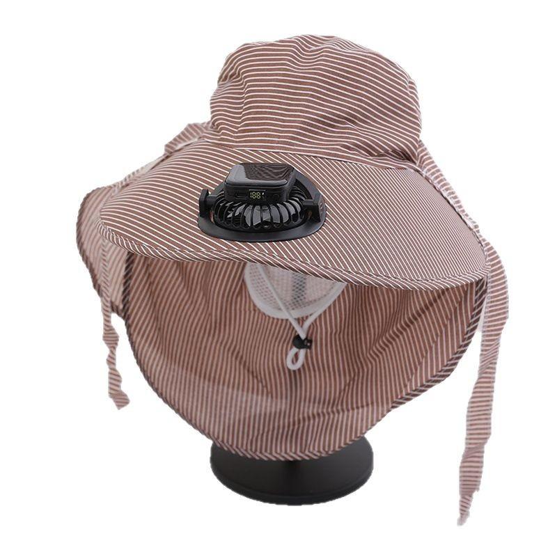 Sun Energy Rechargeable Farmer Hat With Builtin Fan For Outdoor Sun Protection And Cooling