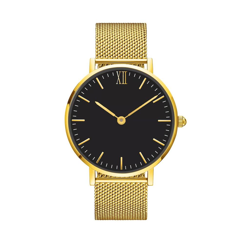 Waterproof Movement Steel Chain Watch Light Luxury Niche Minimalist Wind Steel Mesh Belt Slim Watch Lady