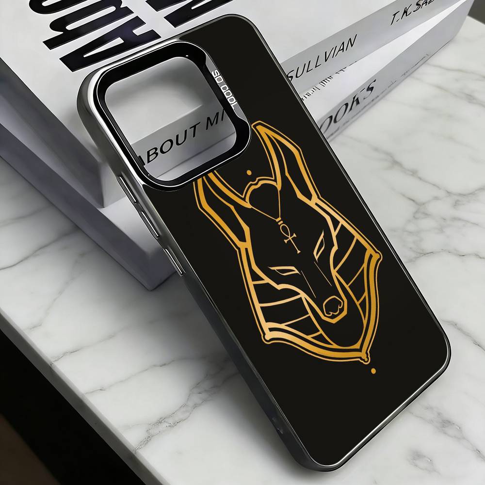 

A-Ancient Egyptian Art Phone Case For iPhone 17,16,15,14,13,12,11 Plus,Pro Max,XS,Colored Silver Plated Inside Cover iPhone17