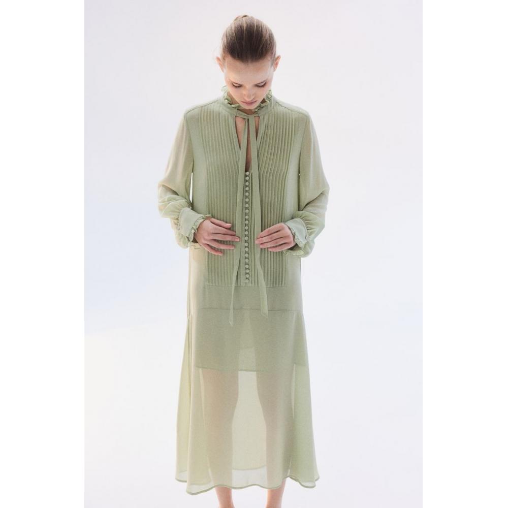 

Шифоновое платье HM с защипами, светло-зеленое