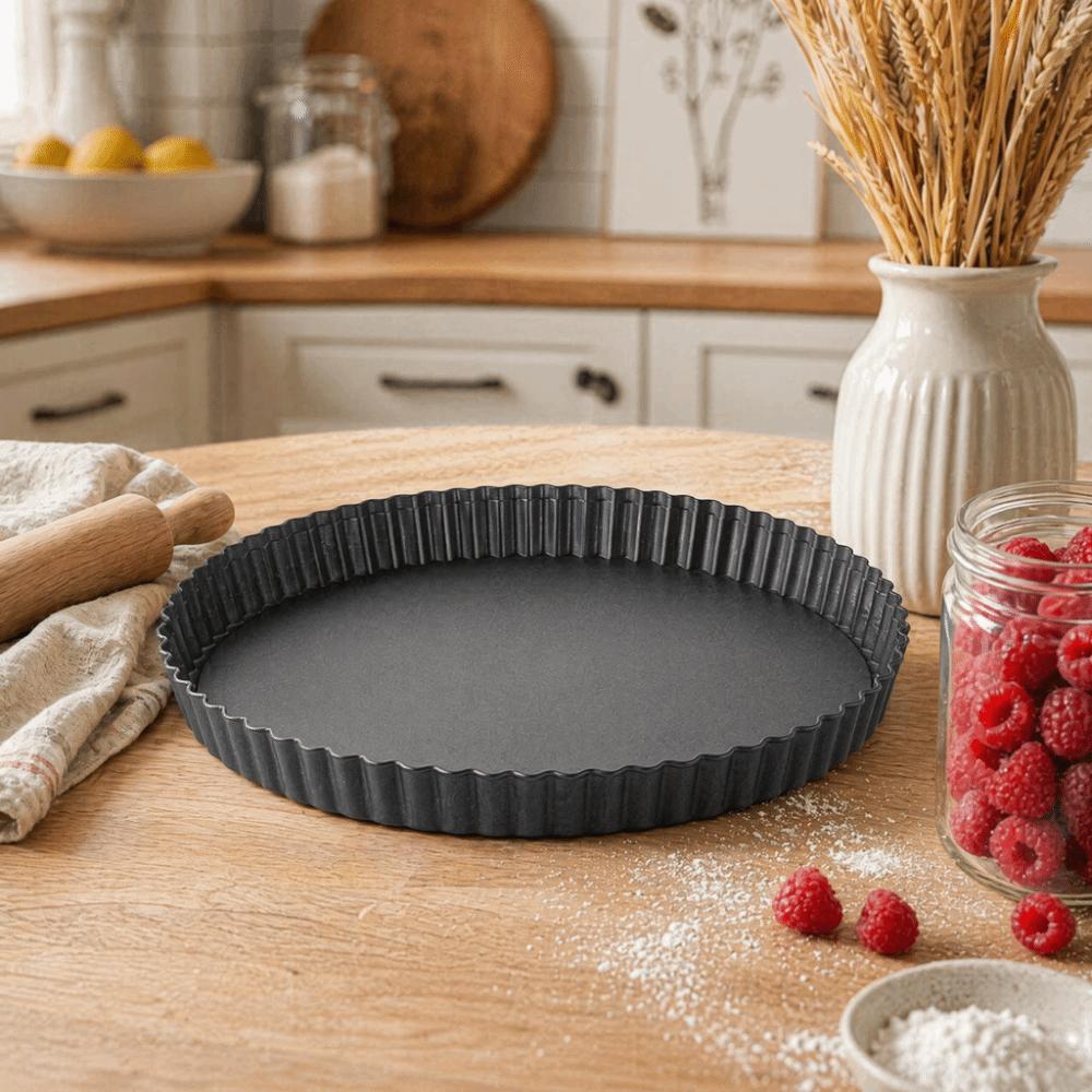 Stampo per Torta con Fondo Rimovibile Antiaderente Stampo per Pasticceria Francese Stampo per Torta Preparazione Quiche