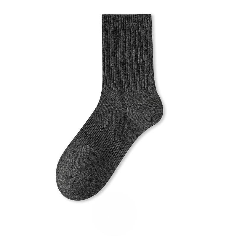 Female Spring and Autumn Pure Cotton Pure Color Girth Waist Absorption Sweat Deodorant Sport Tube Socks