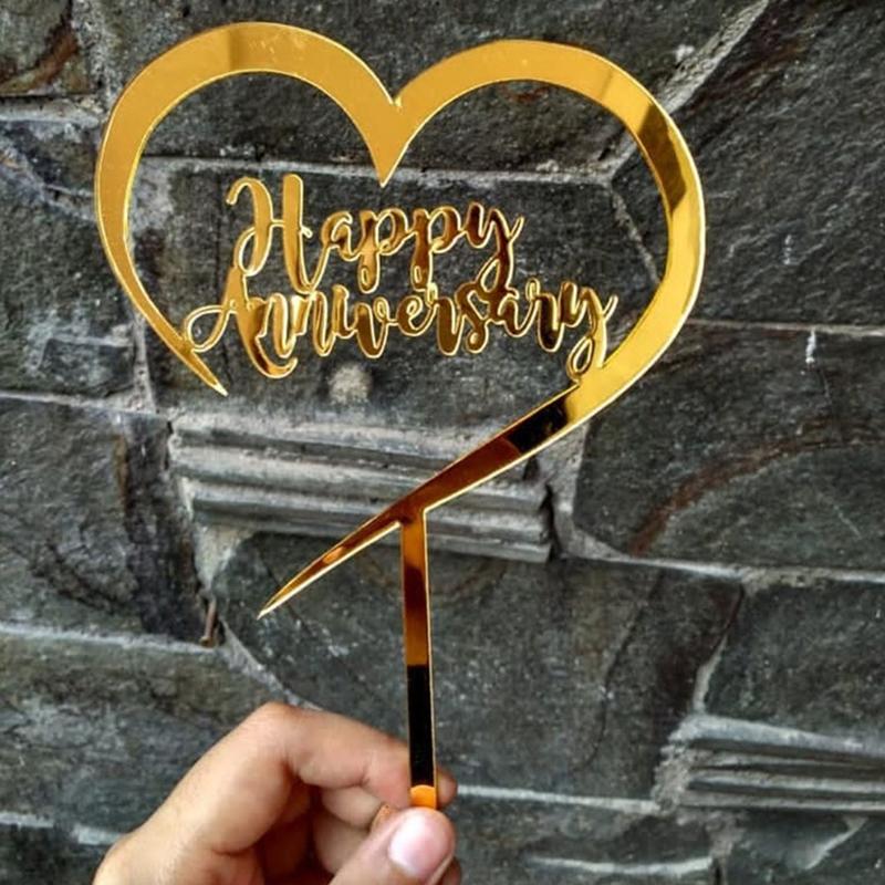 1Pcs Valentine'S Day Wedding Anniversary Couple Party Acrylic Letter Cake Plugin Diy Baking Pastry Dessert Decoration
