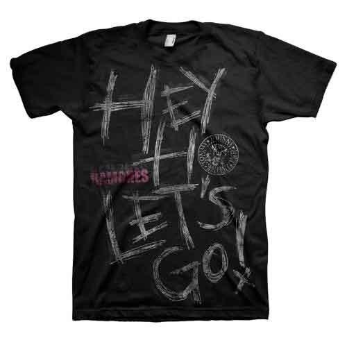 Officially licensed Ramones Hey Ho Grafitti Unisexs Black T Shirt Ramones Tee S