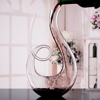 Dekanter, 1500 ml, hochwertiger Weindekanter aus Kristallglas mit Schwanenspirale, kreativer Weintrenner, Champagner-Weinflasche für die Familienbar