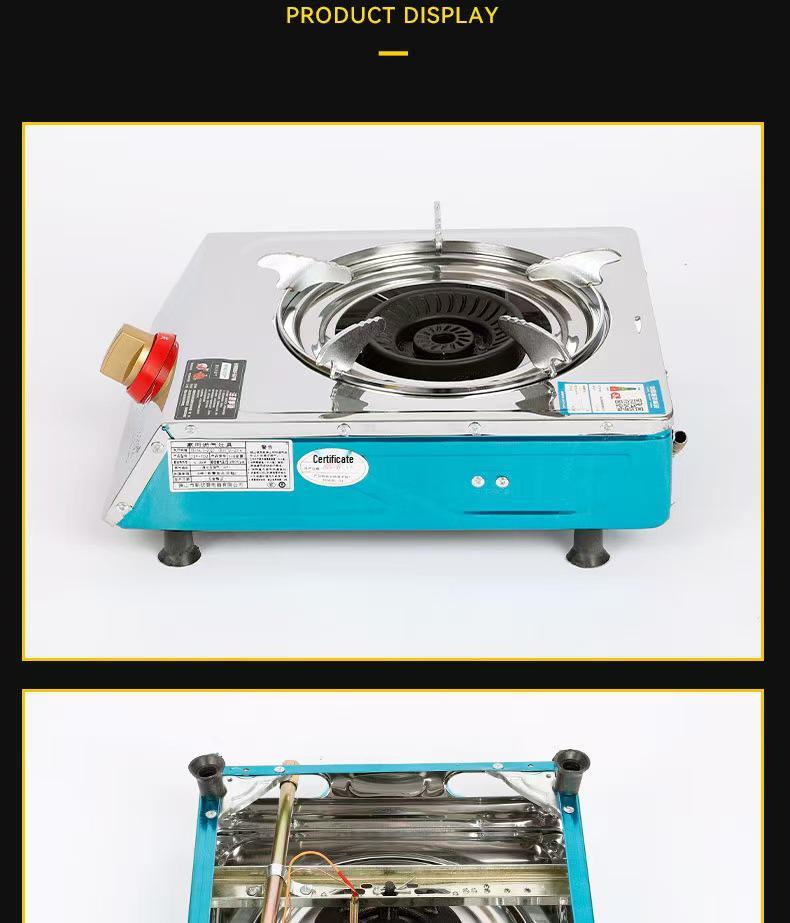 High-Power Stainless Steel Single Burner Gas Cooktop for Natural and Liquefied Gas