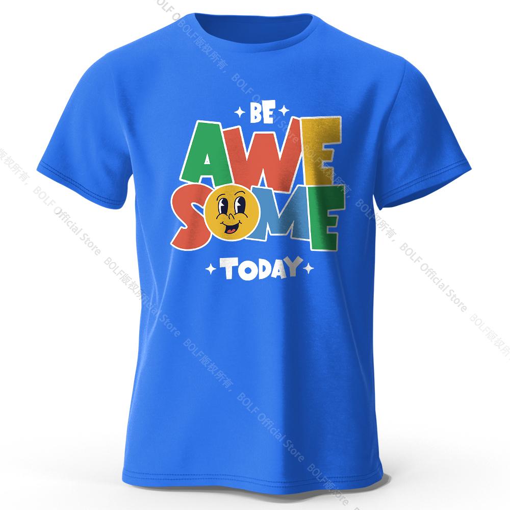 Unisexs Be Awesome Today Printed Tshirt 100 Cotton Oversized Motivational Graphic Tees For Wounisex Summer Tops Positive Streetwear