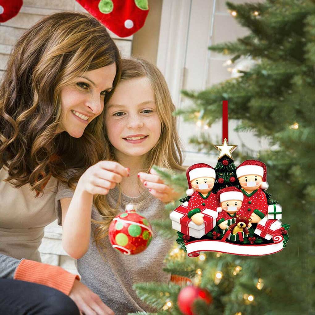 Weihnachtsanhänger 2020 Quarantäne Familie Weihnachtsbaum Hängedekoration