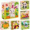 High-Quality Baby High-Quality Wooden High-Quality Blocks Play sets High-Quality Cartoon High-Quality Animal High-Quality Six High-Quality Side