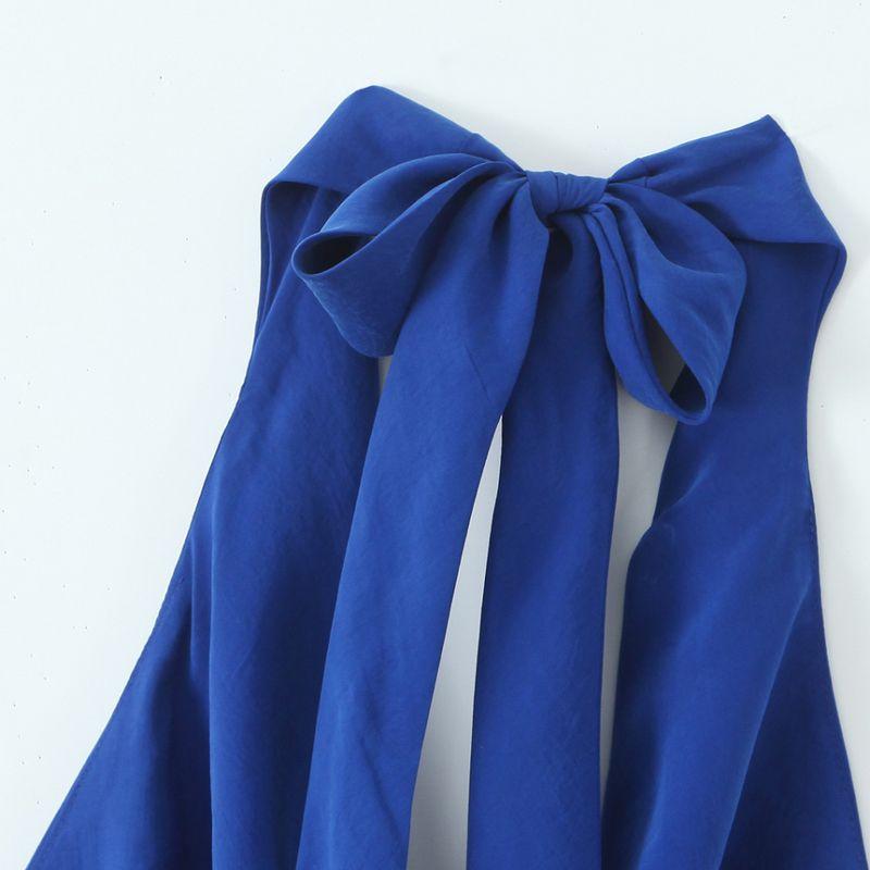 Kaslead New Women Clothes Western Style Bowknot Decoration Hanging Neck Collar Top 4661062 430