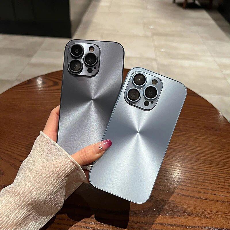 Luxury Laser Matte Magnetic Cases For iPhone 15 14 13 12 11 Pro Max Plus For Magsafe Wireless Charging Lens Protector Back Cover