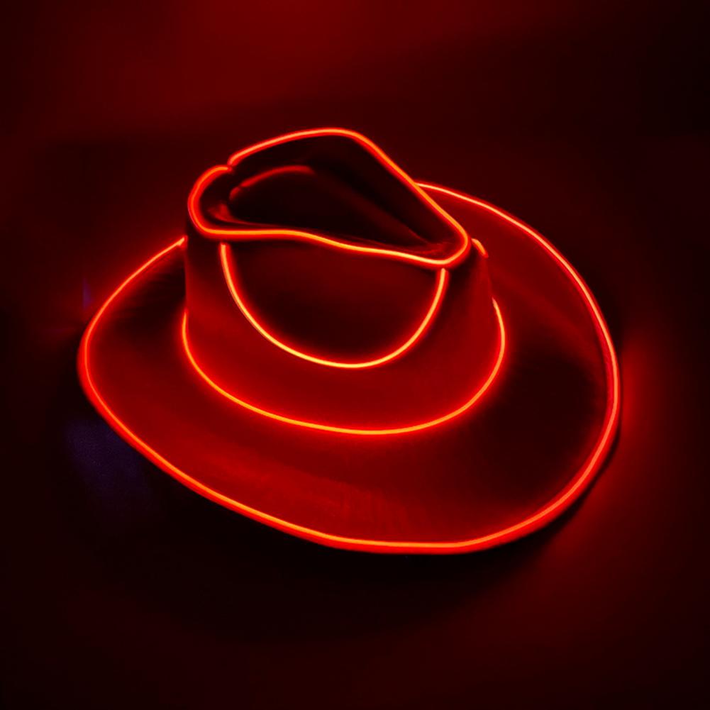Flashing Led Baseball Hat Unique Baseball Cap Neon Western Led Cowboy Hat for Halloween Bachelorette Party Supplies Light Up