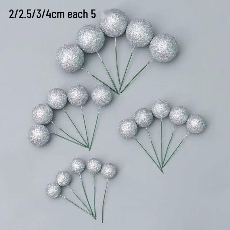 Christmas Multi-Color Decorative Ball Set - 20-Piece Pack with Gold, Silver, Foam, and Iridescent Balls