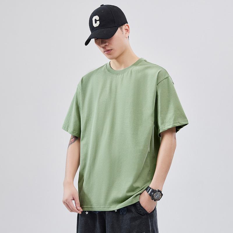Men Color Block Drop Shoulder Short Sleeve T Shirt Casual Loose Fit Summer Top