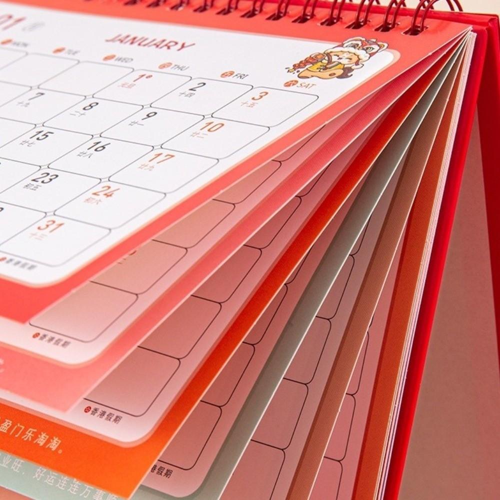 Chinese Style 2026 Desk Calendar Coil Binding Monthly Planner Schedule Planner  Desktop Decoration