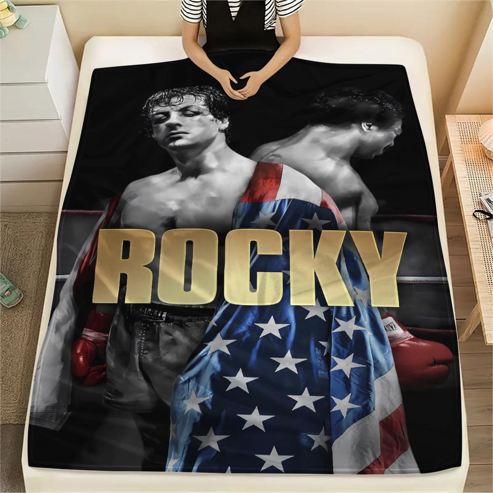 

1PC Rocky Print Flannel Blanket, High quality All Seasons, Home Decor, Warmth and Comfort, Perfect for Christmas Gifts 80cm x 120cm
