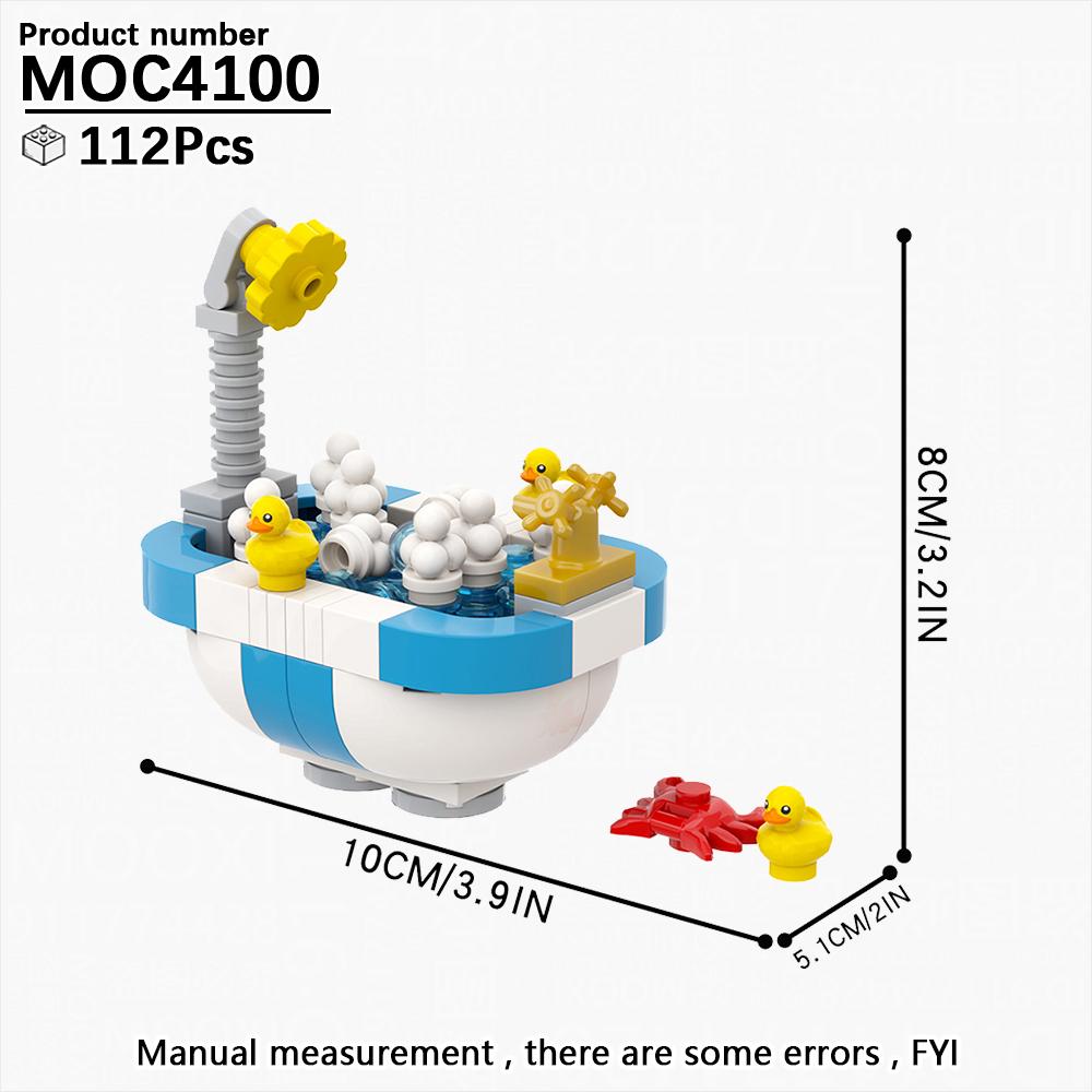 City Series Baby Pram DIY Building Block Various Open Room Furniture Toilet Appliances Model MOC Brick Gift Kid Toy For Children