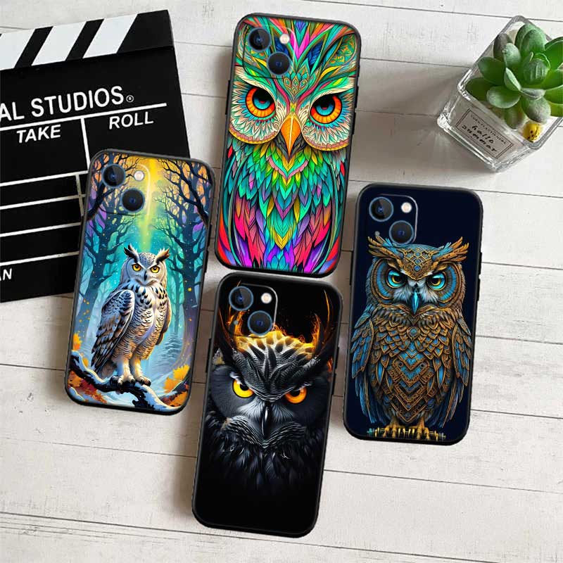 RE16 Cartoon Art Owl New High-End Shell Phone Case for Xiaomi Poco C40 C50 C51 C55 C65 C71 C75 F3 F5 F6 F7 M2 M3 Pro Ultra
