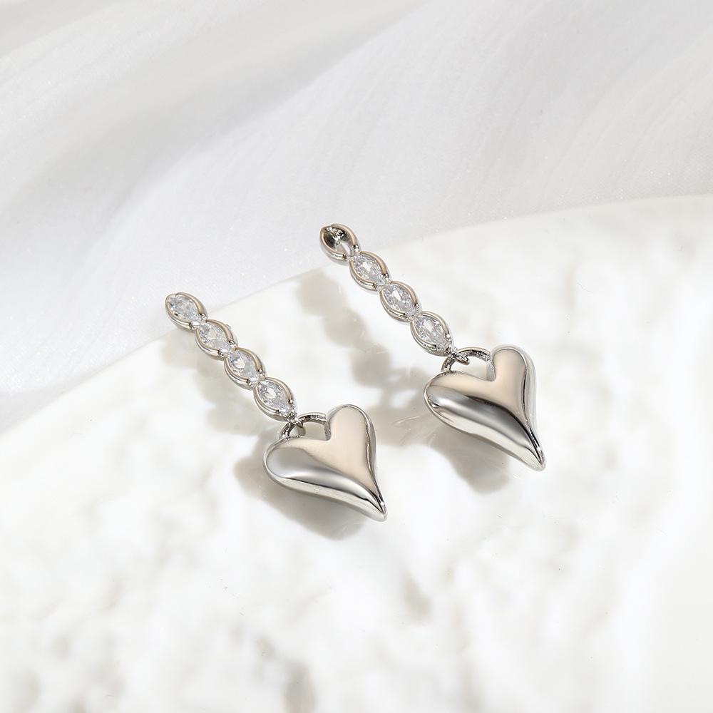 

Позолоченные медью серьги-капли в форме сердца из 18-каратного золота - Нишевый дизайн, Роскошные пусеты