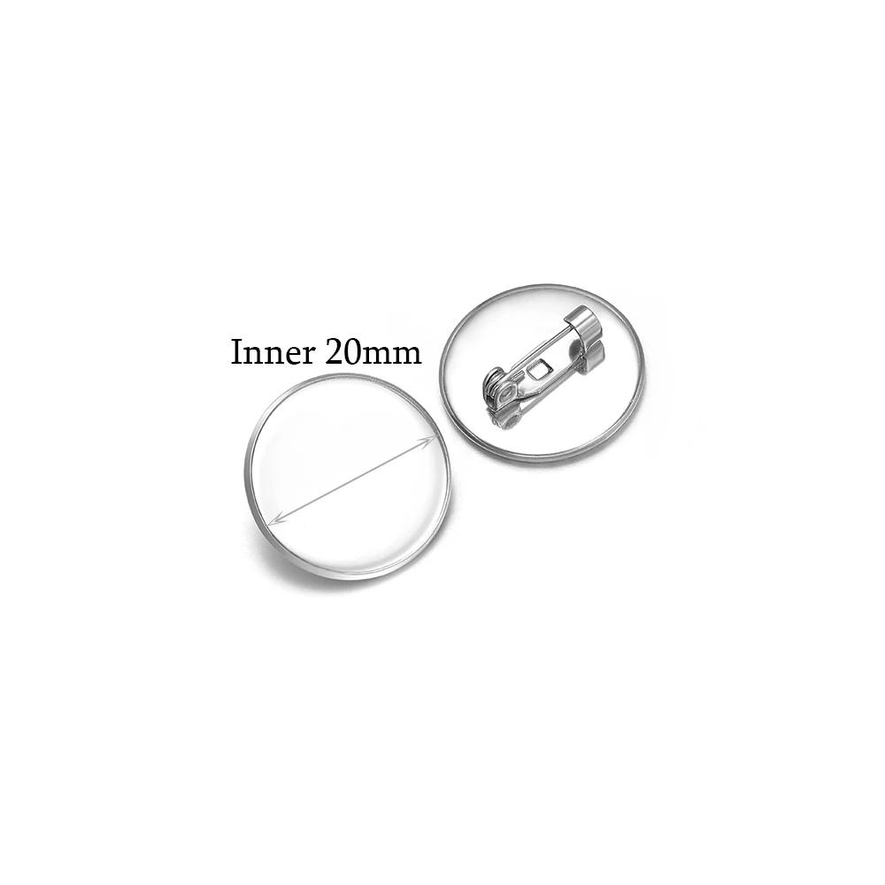 10pcs Stainless Steel 15mm 20mm Brooches Base Blank Tray Cabochon Cameo Settings for DIY Jewelry Findings Clothes Decoration