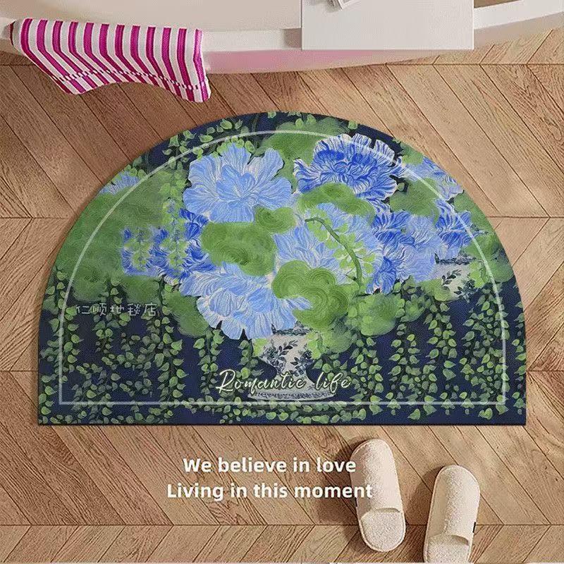 

Absorbent Diatomaceous Earth Anti-Slip Semicircle Doormat for Entrance or Foyer 40*60cm Upgraded Diatom Mud