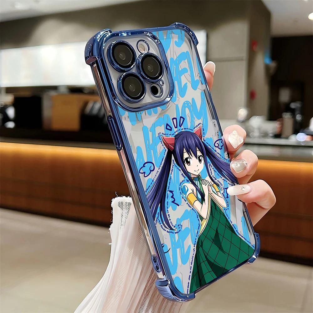 

FAIRY TAIL Plating Case For iPhone 16 15 14 13 12 11 Pro Max X XR XSMax 7 8 Plus Shockproof Anti-Fall Armor Cover iPhone XsMax