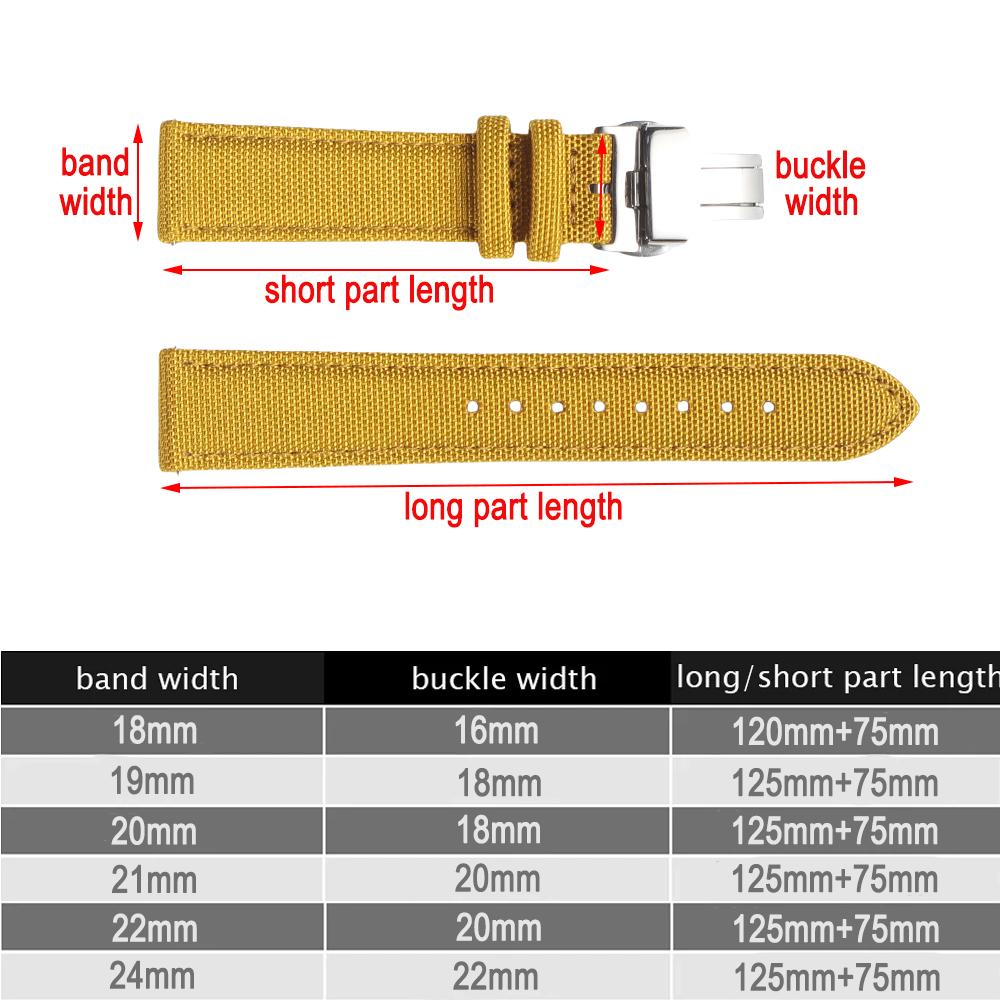 Schnellverschluss Nylon Segeltuch Uhrenarmband 18mm 19mm 20mm 21mm 22mm 24mm Schmetterlingsverschluss Band für Omega für Seiko Uhrenarmband