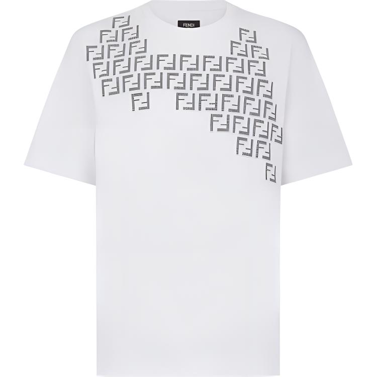 Fendi Monogram Printed Crewneck T Shirt FY0936AKE0F0QA0